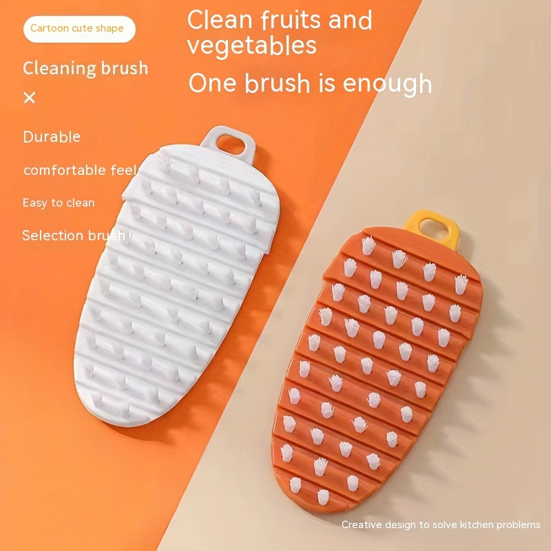 Carrot Shaped Multifunctional Bendable Fruit And Vegetable Cleaning Brush