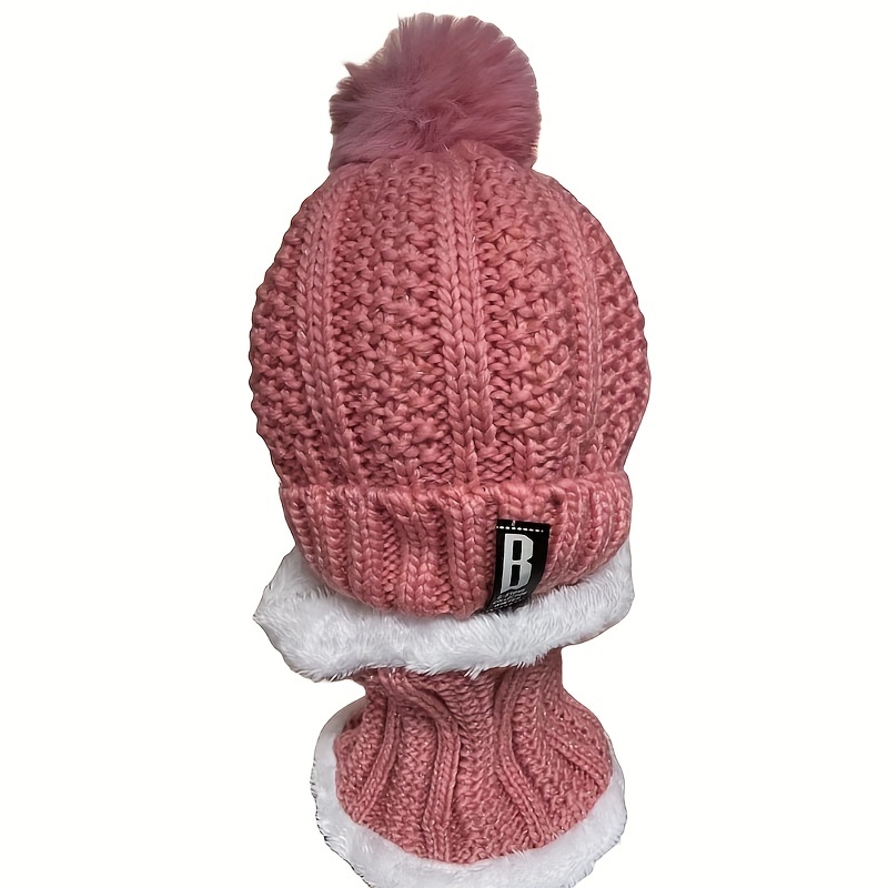 Conjunto De Gorro Y Bufanda De Punto Con Copos De Nieve Para - Temu