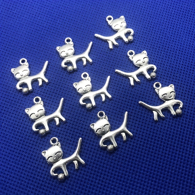 10Pcs Mix Enamel Cat Charms Cute Kitten Pet Cat Pendants For Jewelry Making  DIY Handmade Necklace Earrings Accessories Supplies