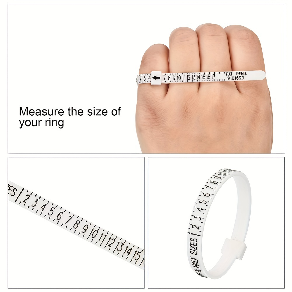 1 PC Ring Sizer, Ring Sizer Measuring Tool, Reusable Plastic Finger Size  Measuring Tape, Clear And Accurate Jewelry Sizing Making Tool 1-17 USA Rings