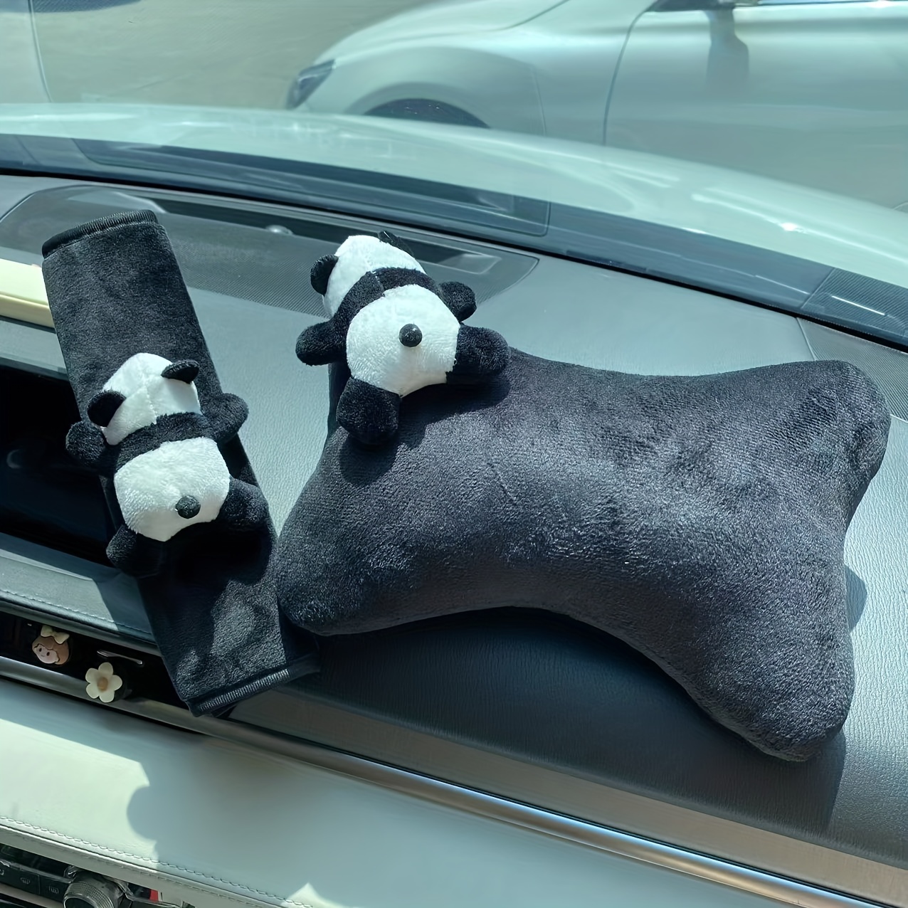 Auto kopfstütze Cartoon Niedliche Panda Dekoration Zubehör - Temu