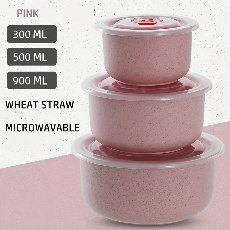 Microwave-safe Wheat Straw Fresh-keeping Bowl And Box Set