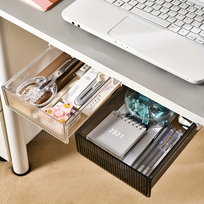 Comprar Organizador adhesivo para cajón debajo del escritorio, caja de  almacenamiento de escritorio oculta, portalápices para el hogar