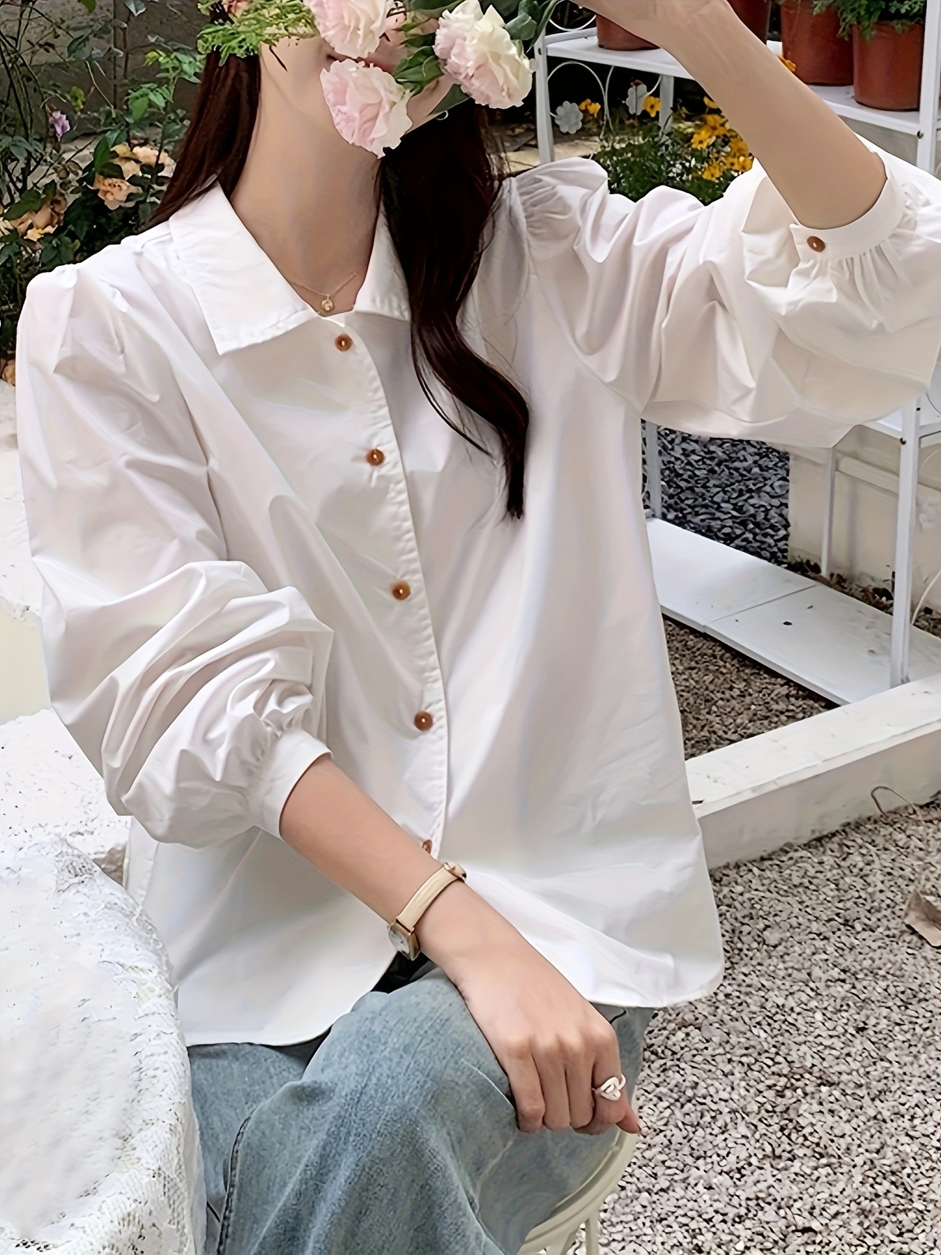 Womens Short Sleeve Lace Embroidered Blouse Top T Shirts V Neck Elegant  White Summer Comfortable for Daily (S) at  Women's Clothing store