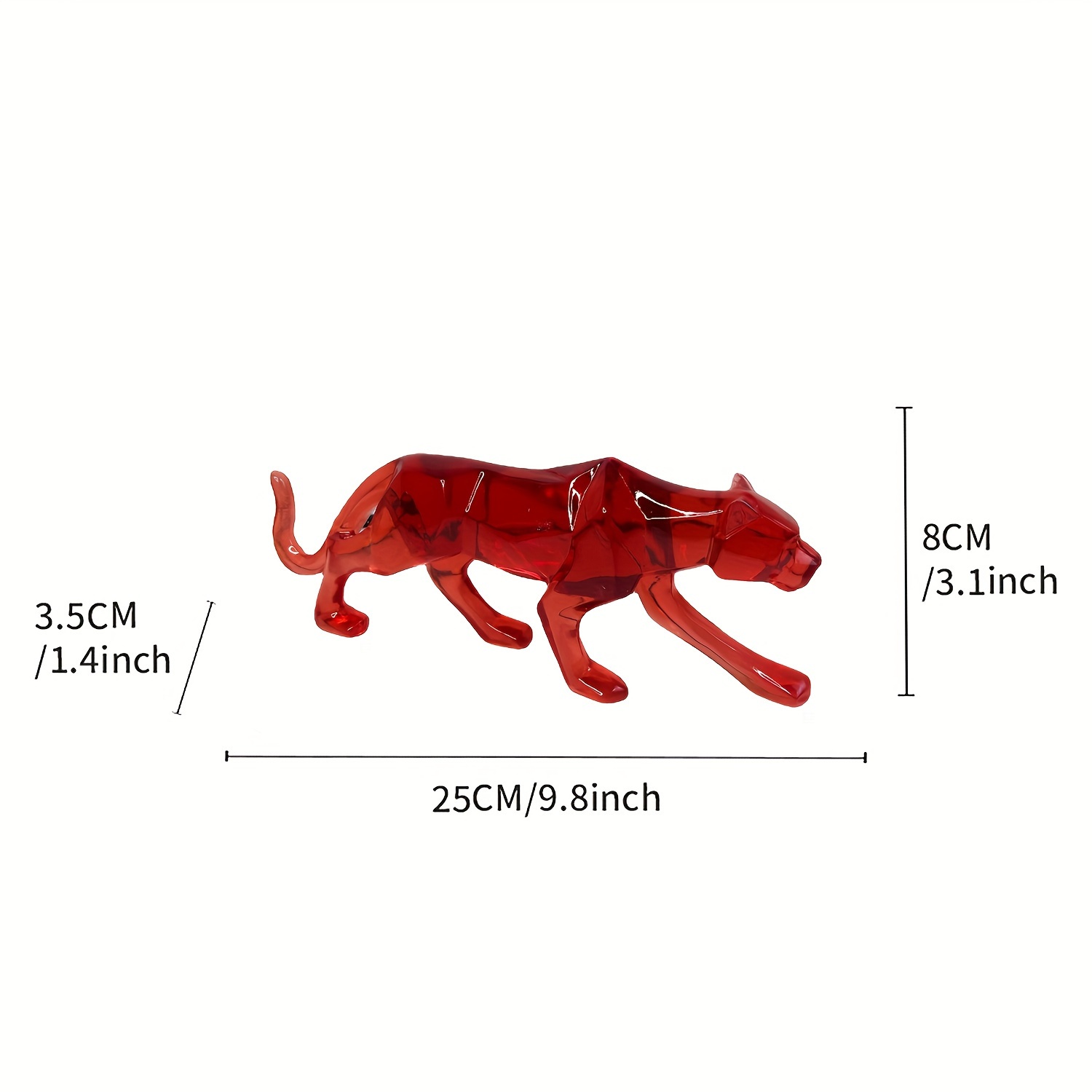 Panther Statue Animal Figurine Abstract Geometric Style - Temu