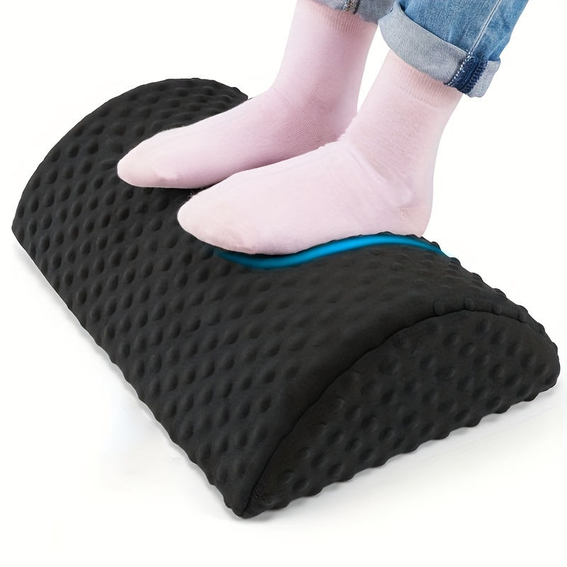 Footrest for Under Desk with Non-Slip Massaging Micro Beads Base Firm Foam  Half-Cylinder Ergonomic Height Adjustable Footstool for Home Office Desk