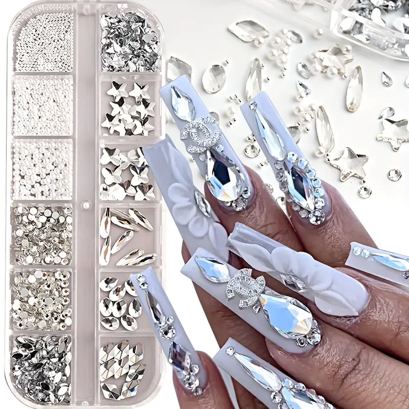 Rhinestones Pearls For Nail Art Glass Crystals nail Gems - Temu