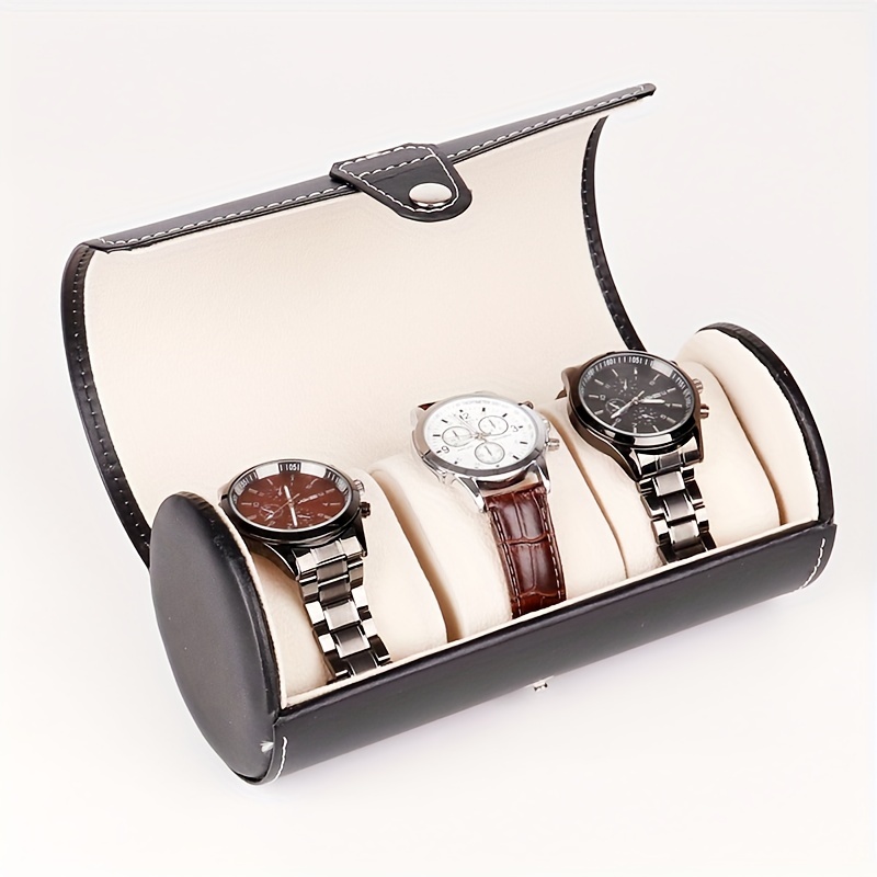 PU Leather Round Jewelry Storage Box