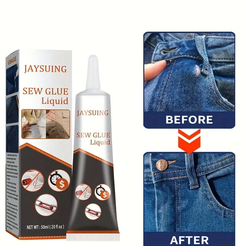 Fabric Glue Liquid Permanent Fusion Multipurpose Strong Reinforcing Fast  Curing DIY Sew Glue Clothing Glue for Denim Clothing 