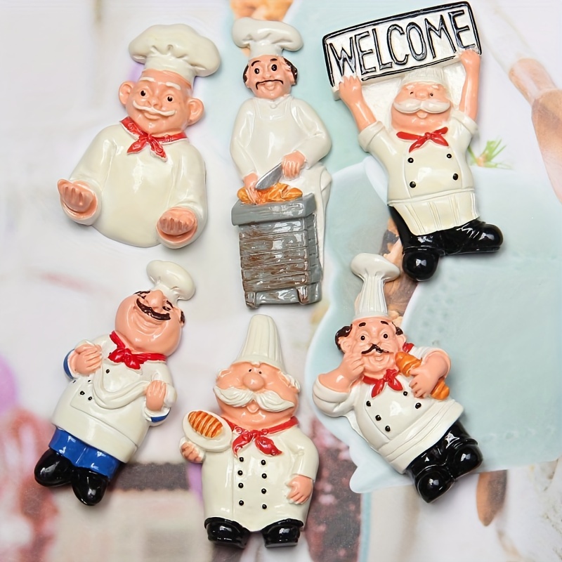 Pegatinas de pared de vinilo de chef de dibujos animados para cocina,  decoración del hogar, Pegatinas decorativas de cocinero para restaurante