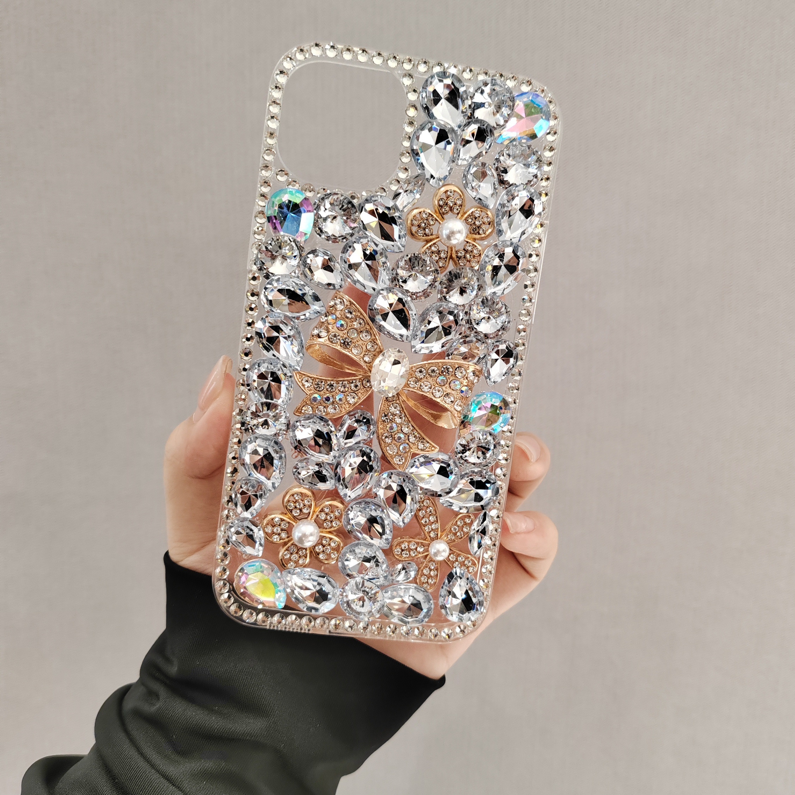  for iPhone 14 Plus Case Crystal Rhinestone Butterfly