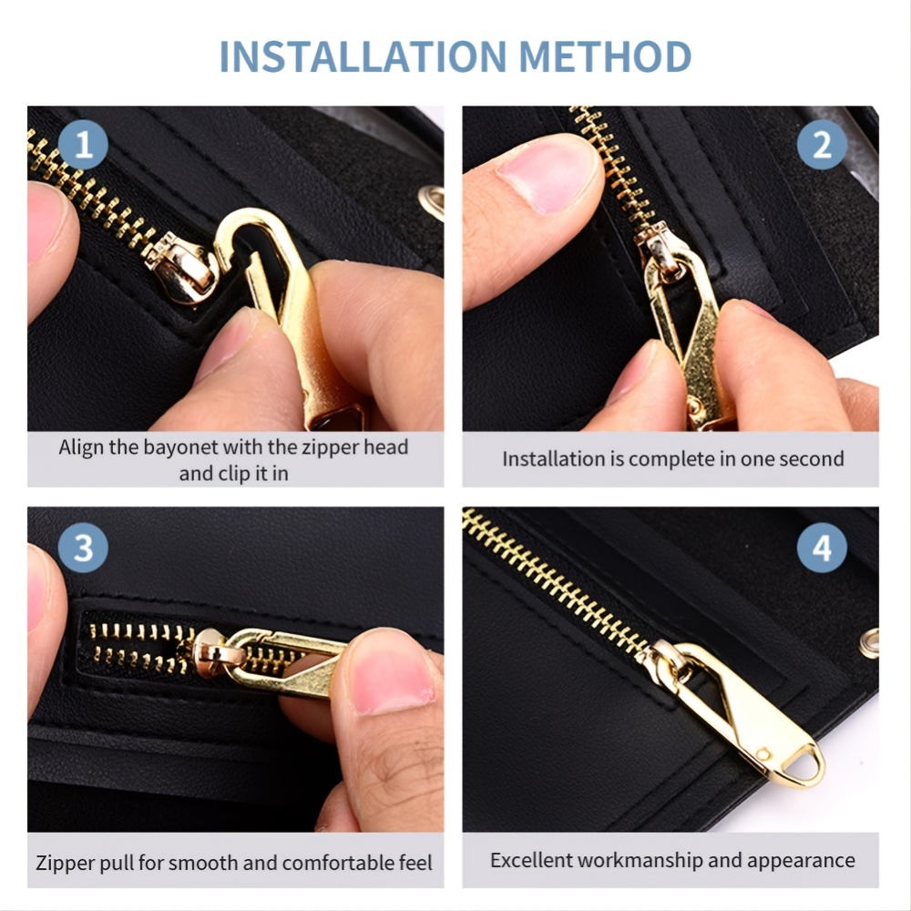 1/2M 5# Black White Zipper Tapes for Sewing + Zippers Pulls Bag Pocket  Zipper Sliders DIY Zip Head Repair Kits Tailor Tools