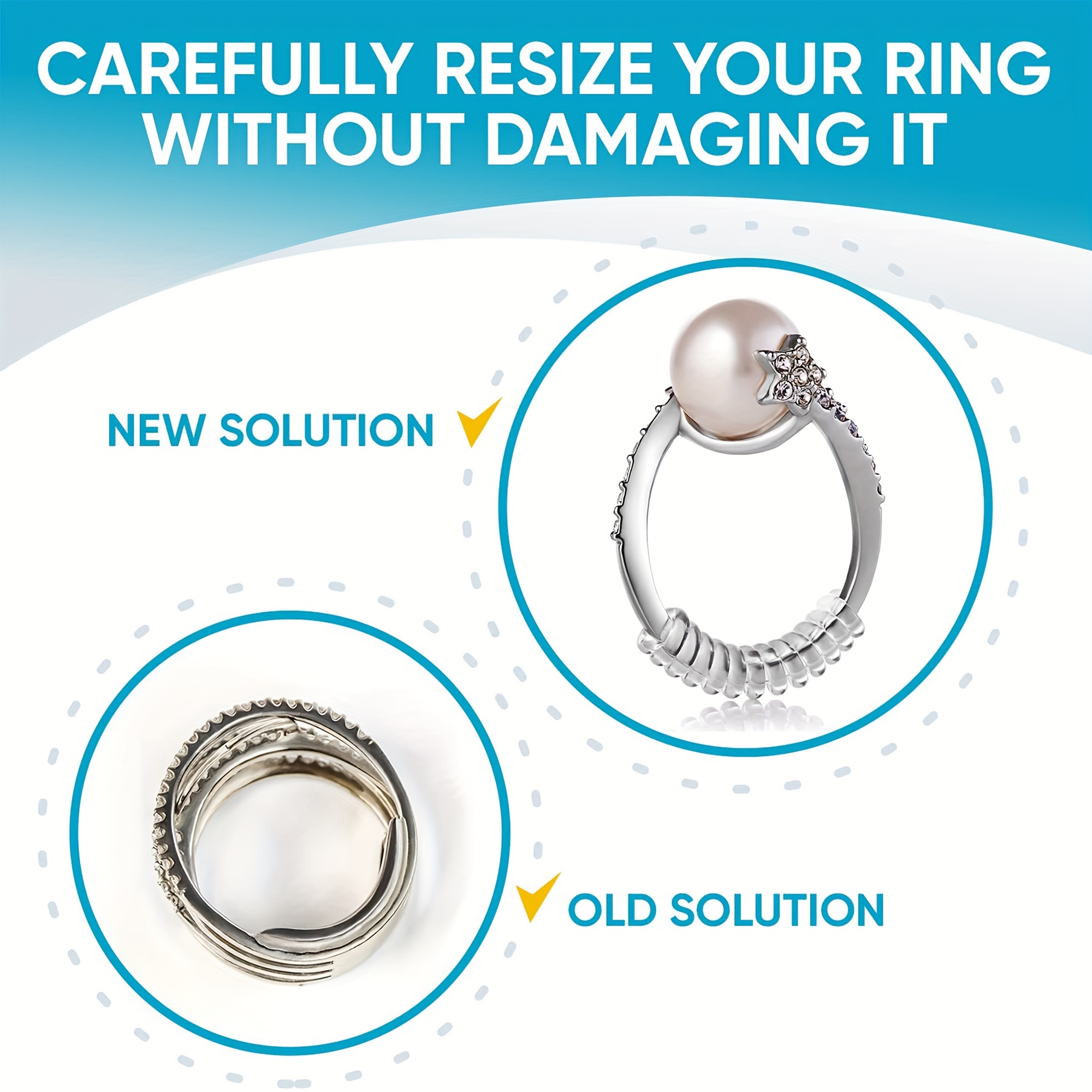 Ajustador de tamaño de anillo invisible para anillos sueltos
