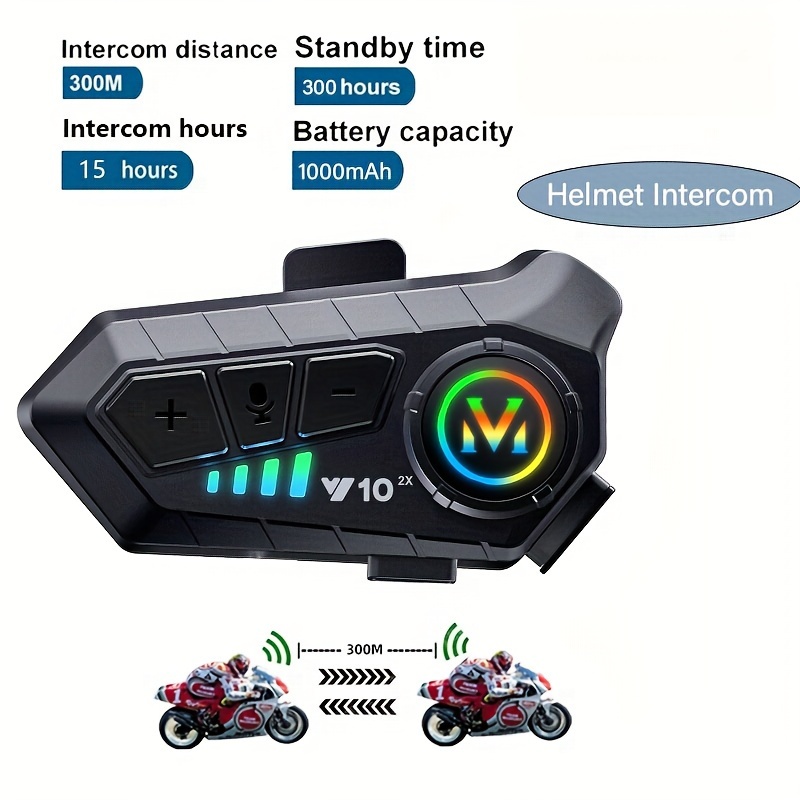 Sistema de Intercomunicador Interphone Bluetooth Yiden con micrófono y  audífonos para casco de motocicleta o de moto de nieve, para 2 o más  choferes (sistema dual) : Electrónica 