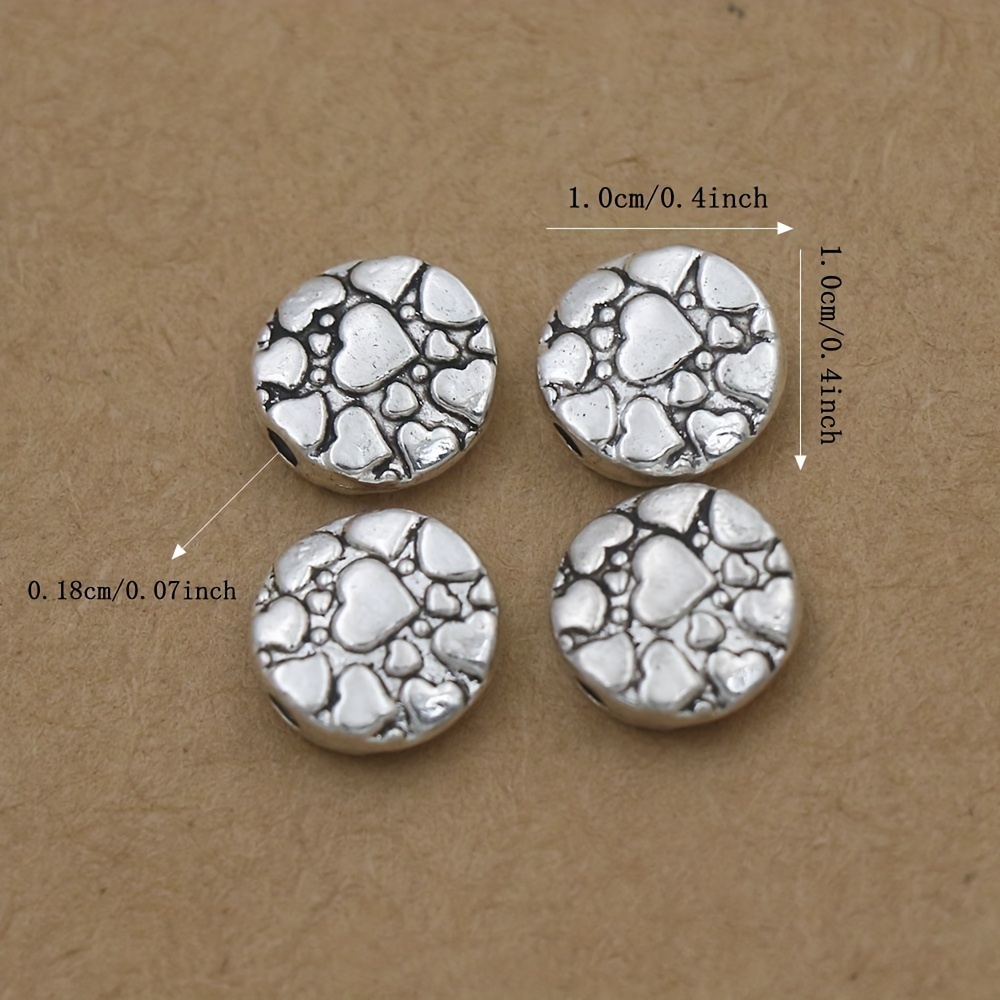 Antique Silvery Filigree Flat Beads Spacer Loose Beads - Temu