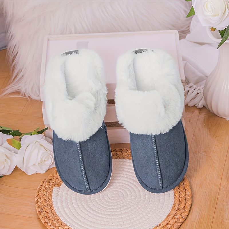 Fur lined deals house slippers