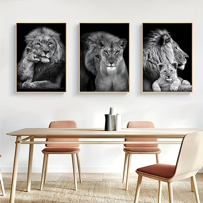 Cuadro Cool Lion 60x90 Papel Fotográfico Marco madera natural - Promart