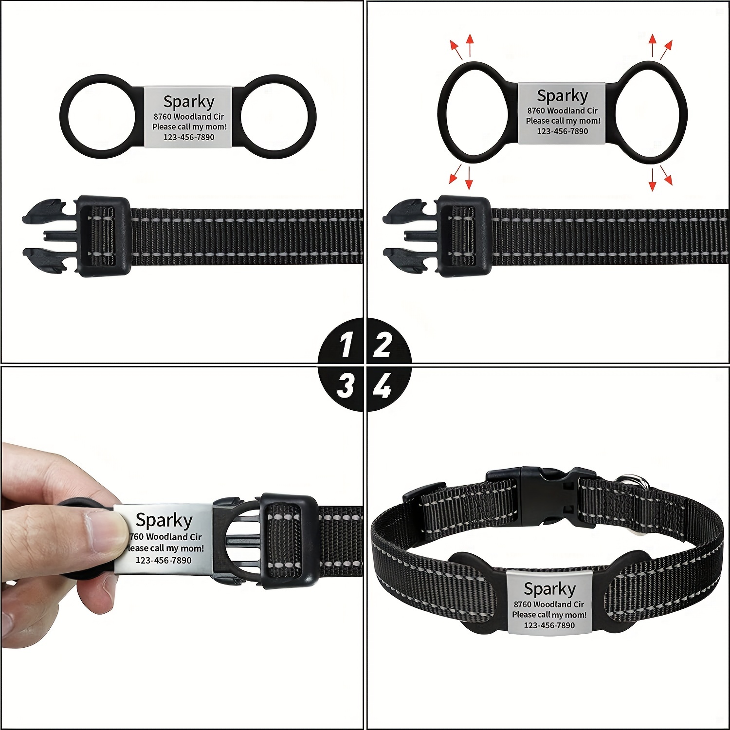 Engrave Pet's Name A Personalized Dog Tag Slide Cat Id Tags Temu