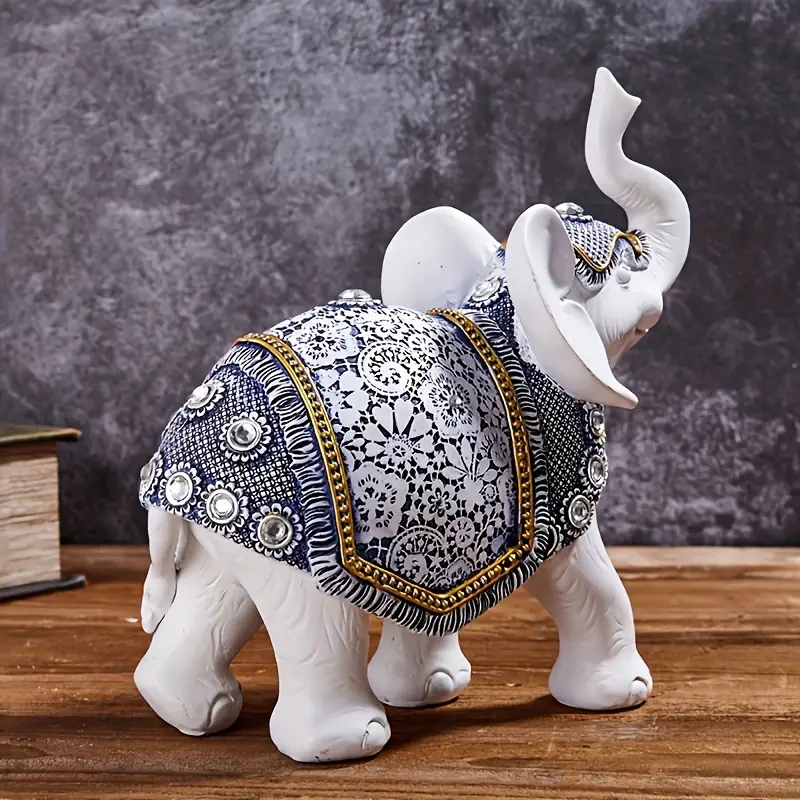 1 Pezzo Statua Elefante Bianco Figurine Decorative Elefante - Temu