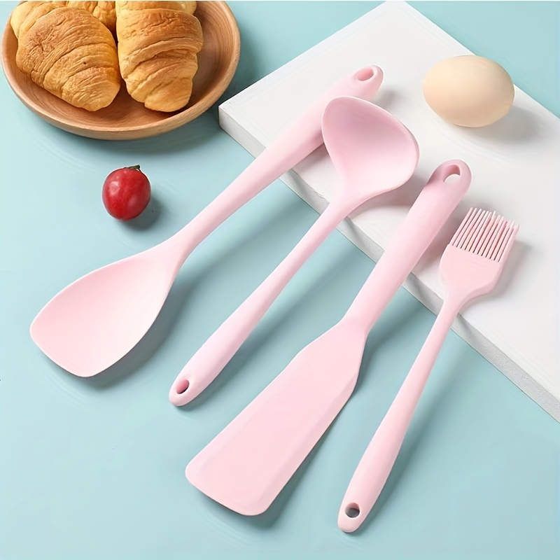 Silicone Spatula Set For Nonstick Cookware Kitchen Cooking - Temu