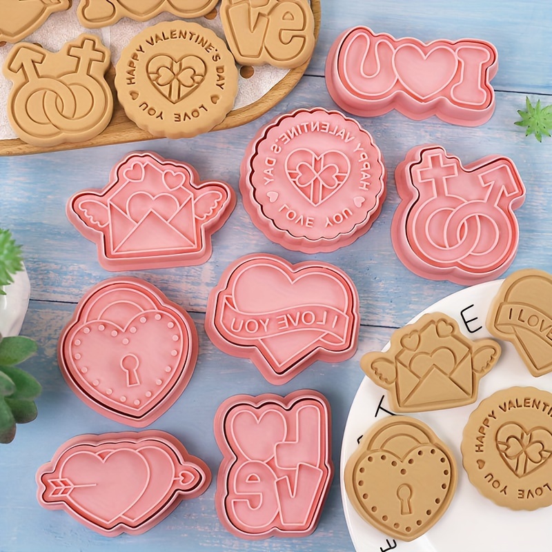 8pcs, Valentine's Cookie Cutters, Wedding Cookie Molds, Candy Molds, Cake  Decorating Molds, DIY Baking Tools, Kitchen Gadgets, Kitchen Accessories, Ho