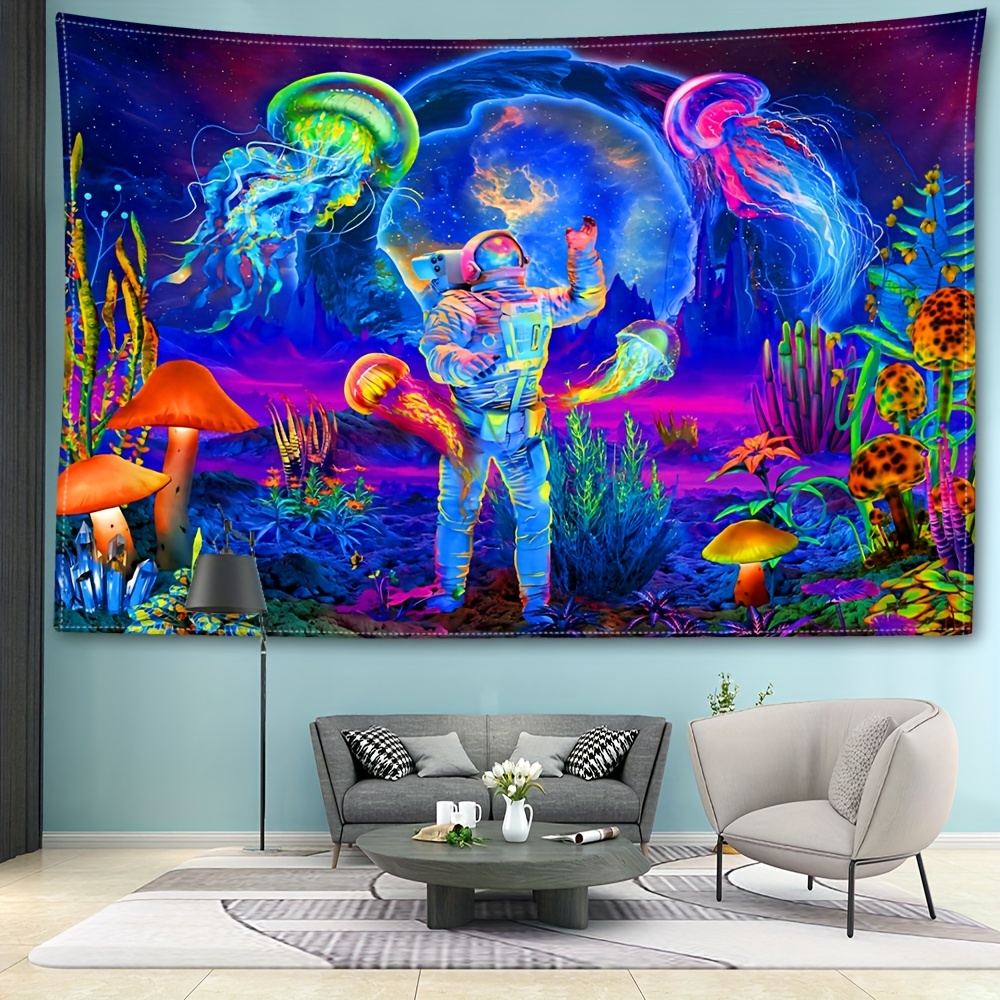 Mushroom Forest Astronaut Tapestry Wall Hanging Bohemian Witchcraft  Mysterious Tapestry For Dormitory Living Room Home Decoration With  Installation Kit - Temu