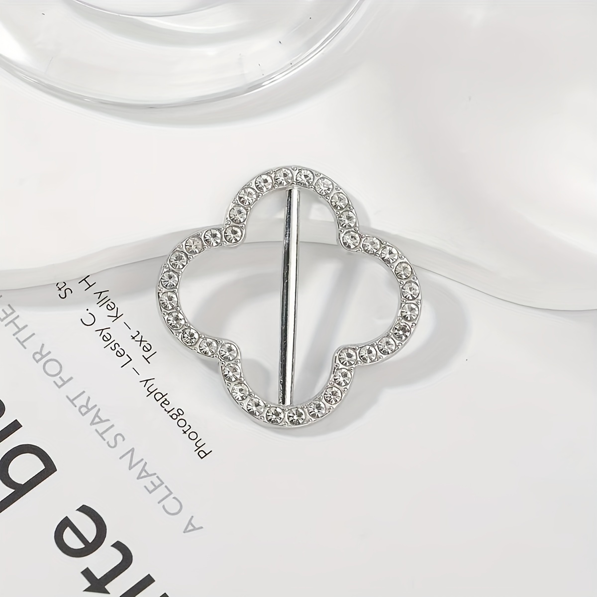 CHILDWEET Crystal Scarf Buckle Ring - Rhinestone Brooch For Women, Scarf Clip, Alloy & Zircon - View #6