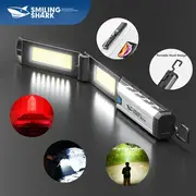 1pc emergency repair light work light 4 lighting modes red light power bank magnet with hook flashlight suitable for home outdoor workshop car camping hunting fishing and emergency lighting usb cable included details 0