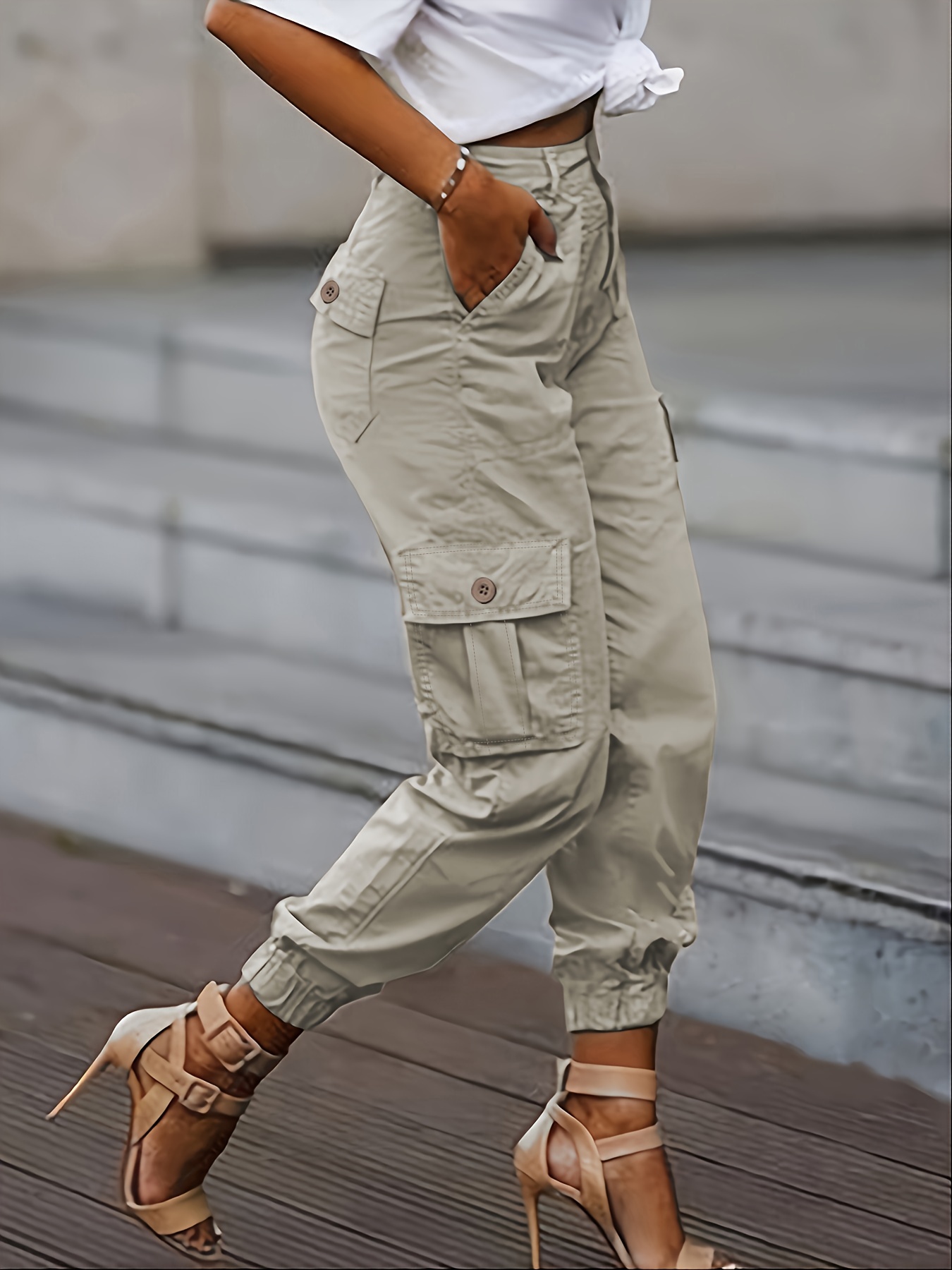Women's Y2k Streetwear Cargo Pants Vintage 90s High Waisted - Temu