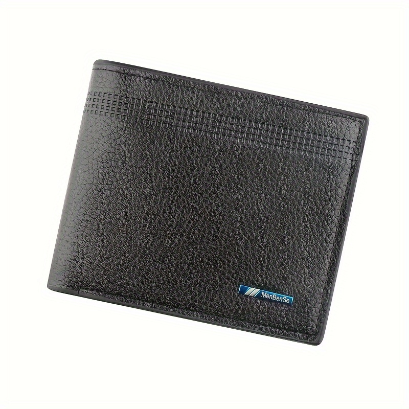 

1pc Men's Pu Leather Wallet, Short Coin Bag, Wallet With Money Credit Card Holder