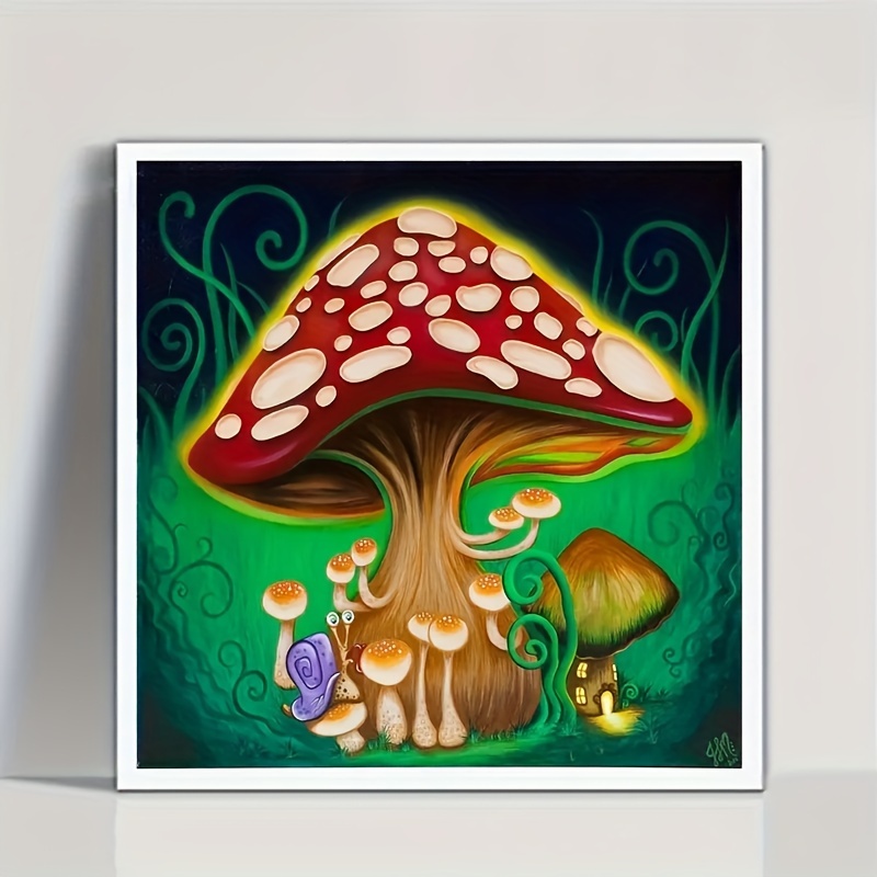 Diy 5d Diamond Painting Kits For Adults Golden Mushroom - Temu