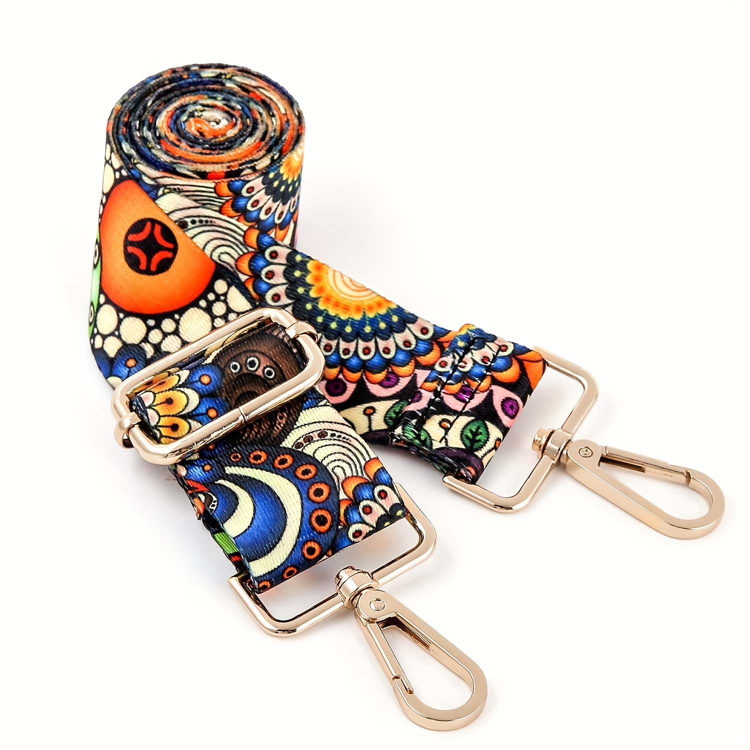 Boho Style Adjustable Shoulder Strap, Ethnic Handbag Replacement Belt,  Floral Pattern Wide Purse Strap - Temu