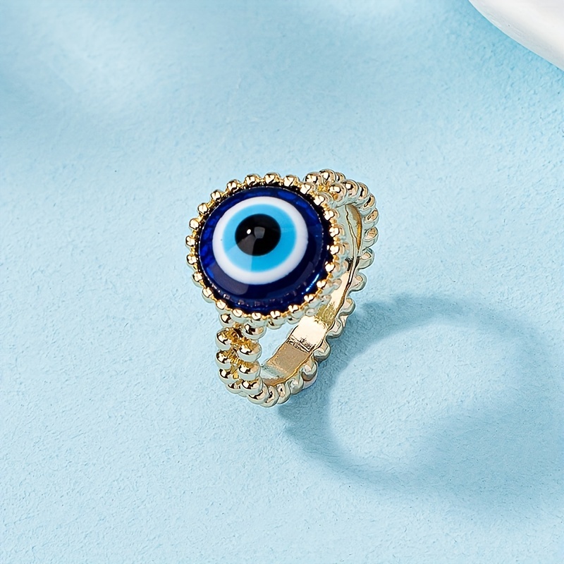 Men's Devil Eye Ring with Light Style Inlay