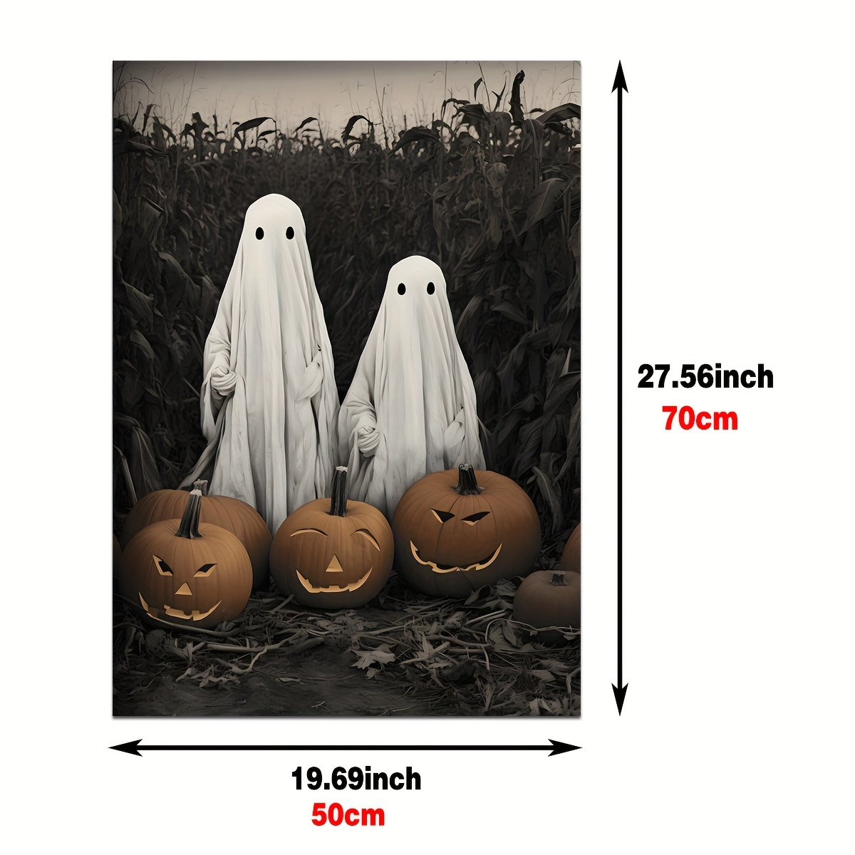 Ghost In The Pumpkin Patch Print Poster, Dark Romantic Ghost, Home ...