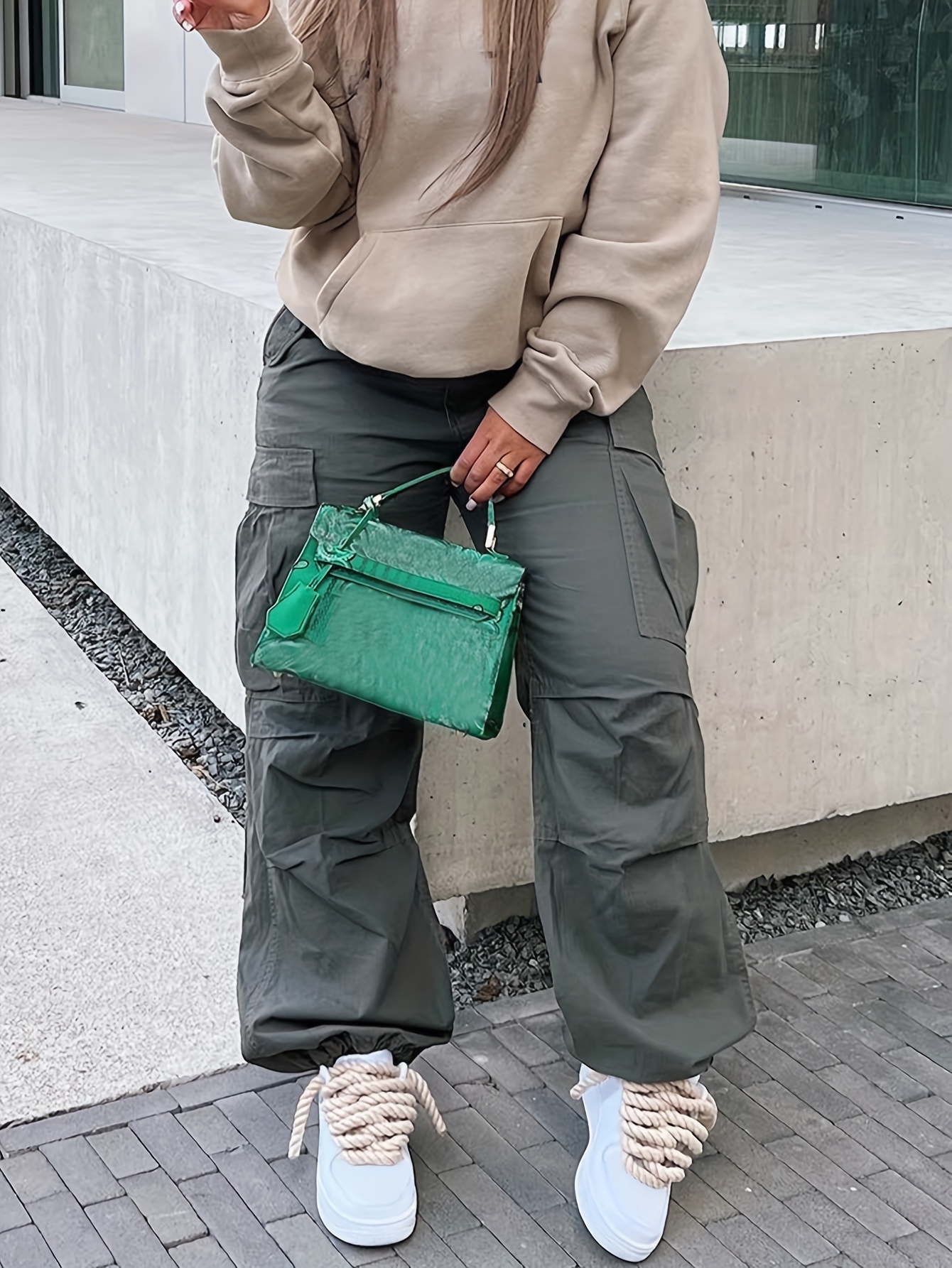 Women's Y2k Trousers Casual Loose Outdoor Cargo Pants Straight Leg