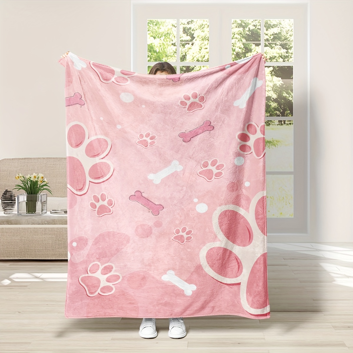 Pink best sale dog blanket