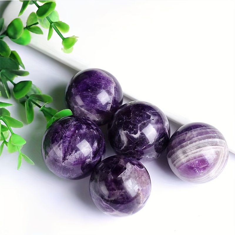 Natural Amethyst Crystal Stone Polished Healing Ball