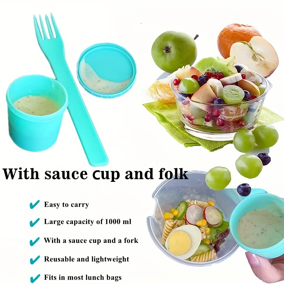 Portable Salad Dressing Cup, Salad Dressing Holder, Fruit Water Bottle  Vegetable Salad Dressing Container Set For Work, Travel - Temu Australia