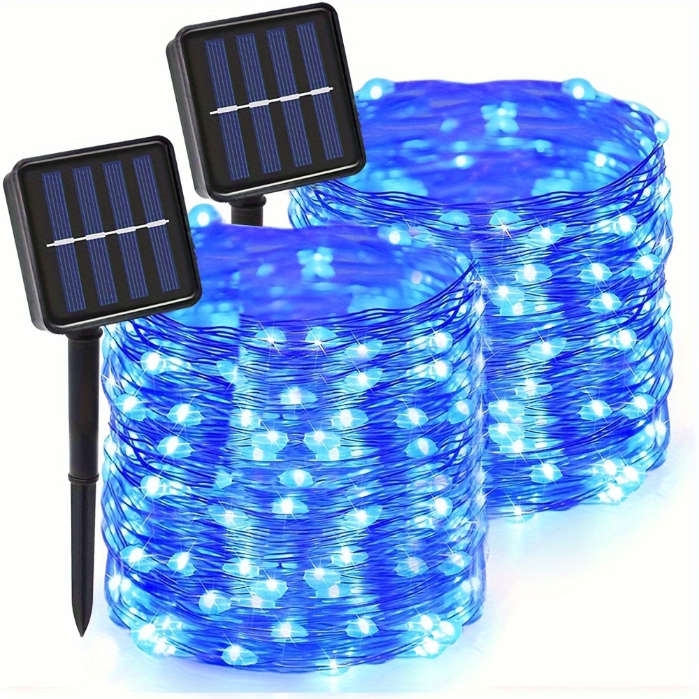 

1 Pack Solar Outdoor String Lights, 8 Mode Garland Fairy Light, Led Waterproof Suitable For Christmas Holiday Party Wedding Decoration Garden For Christmas, Halloween, Solar Decorative Light (blue)