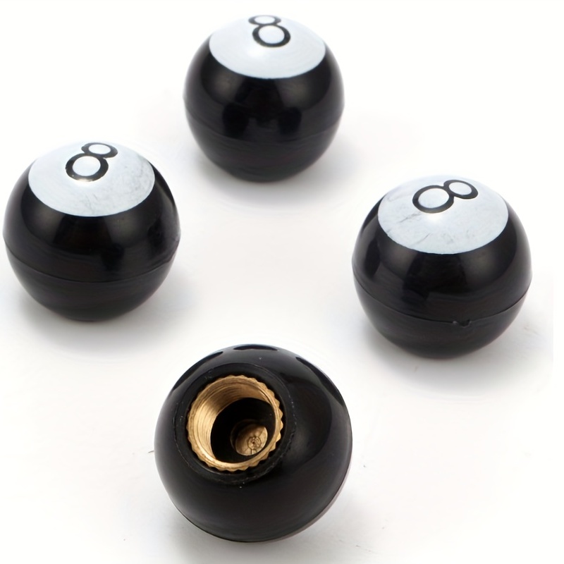 

4pcs Black 8 Car Valves Motorcycle Valve Caps Bicycle Valve Caps Dust Caps Tire Valve Caps #8 Valves