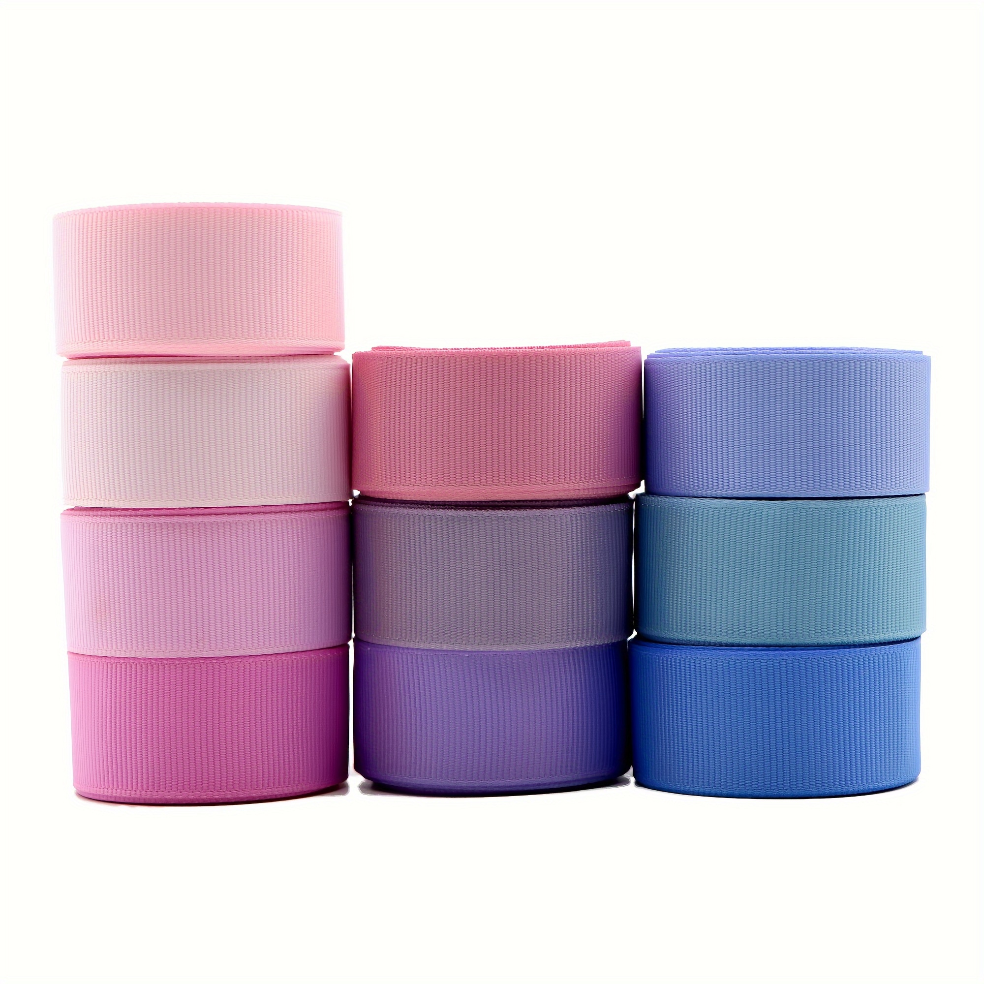 Image of 10 Rolls, 0.86inch/22mm X /roll Gradient Solid Grosgrain Ribbon Set For Gift Wrapping Ribbon Holiday Diy Craft Ribbons For Home Party Decor