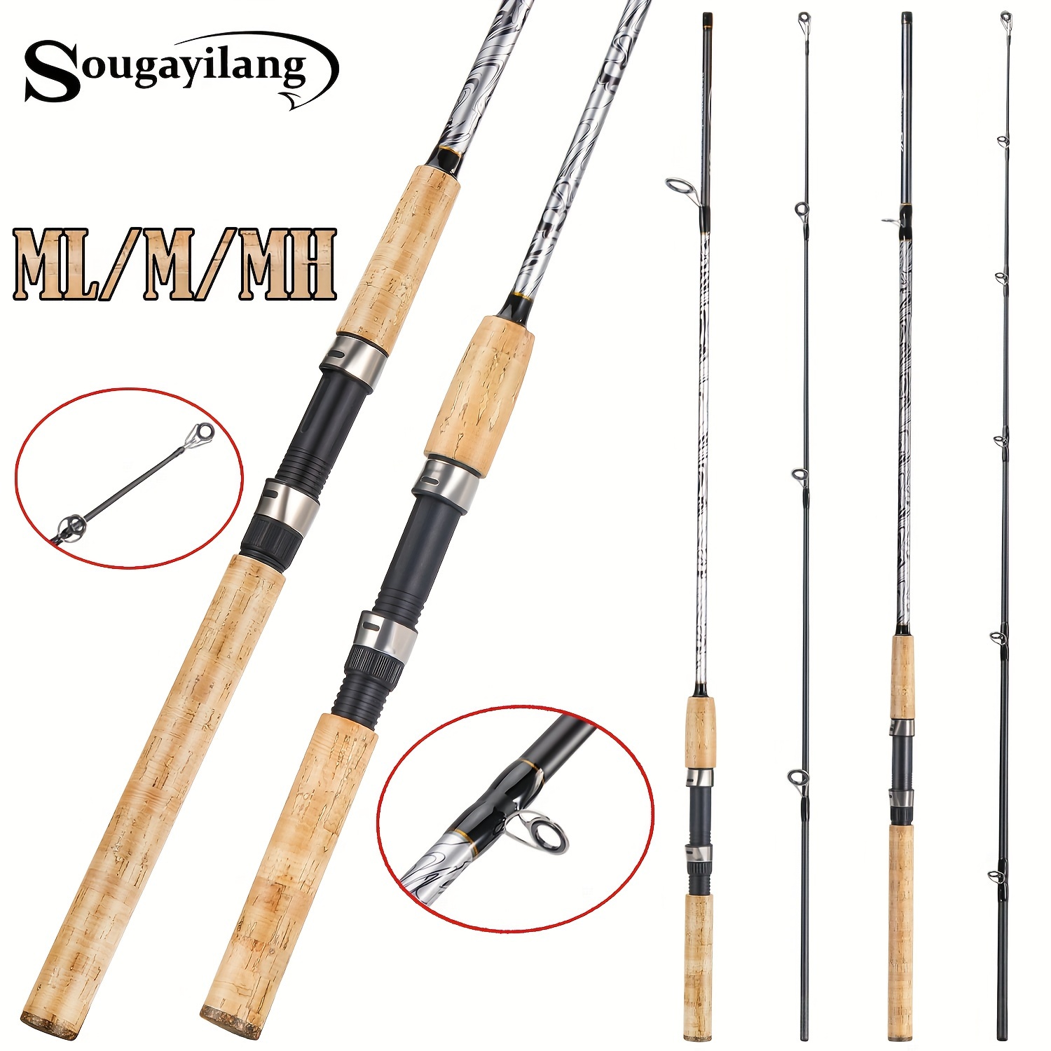 Sougayilang 2 Sections Fishing Rod Spinning Casting Fishing - Temu