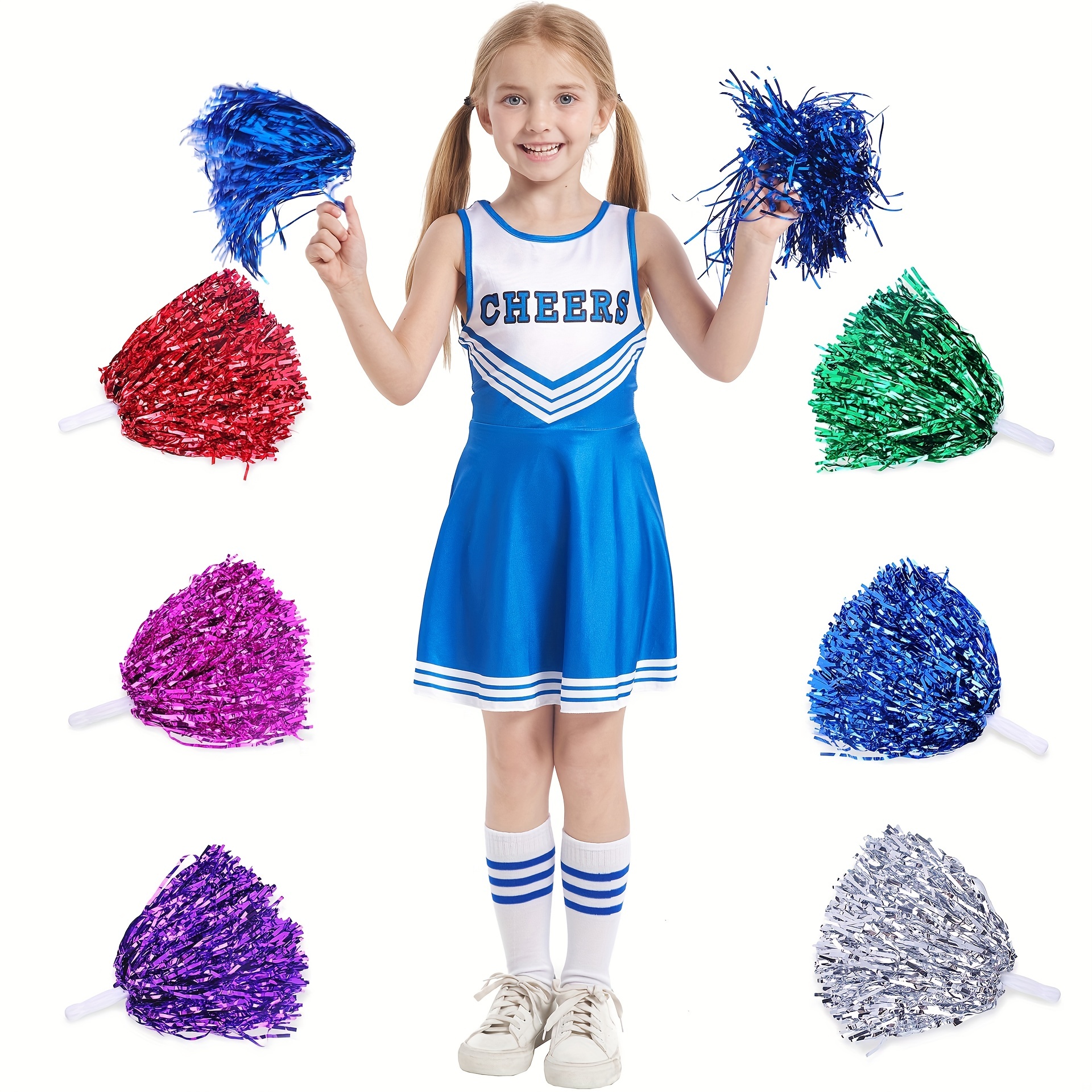 Spirited Cheerleader Pom Poms Perfect Accessory Parties - Temu