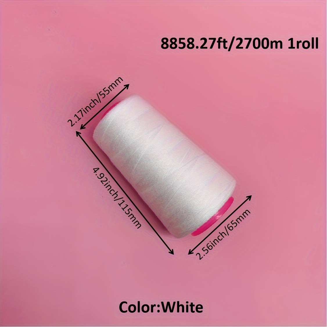 White Polyester Overlock/sewing Thread 