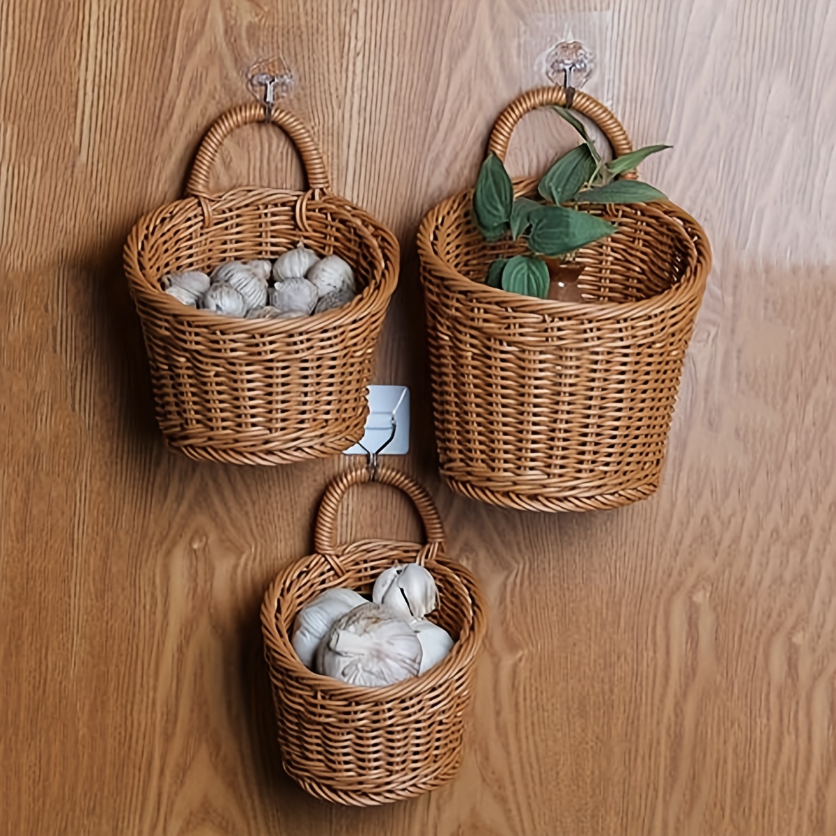 Hand Woven Storage Baskets Round Woven Baskets For - Temu