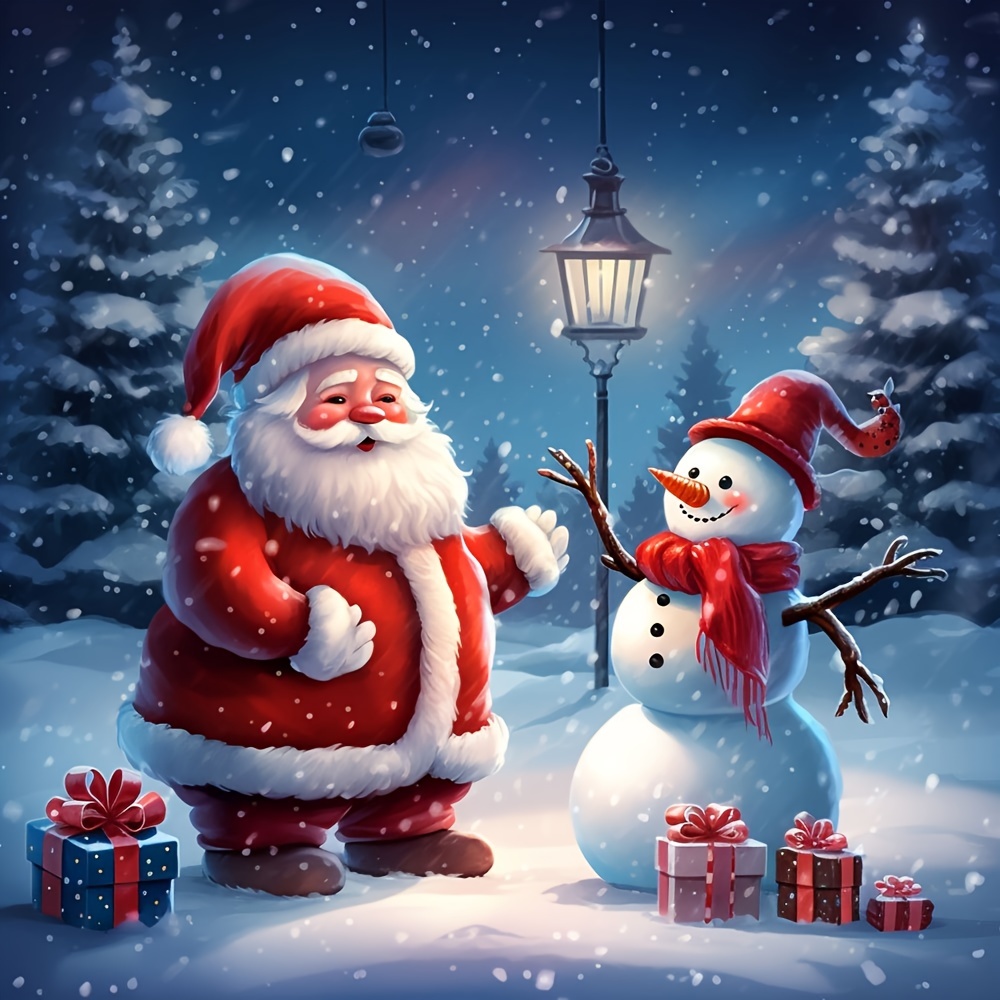 Christmas Diamond Painting Kits 5d Christmas Snowman Full - Temu