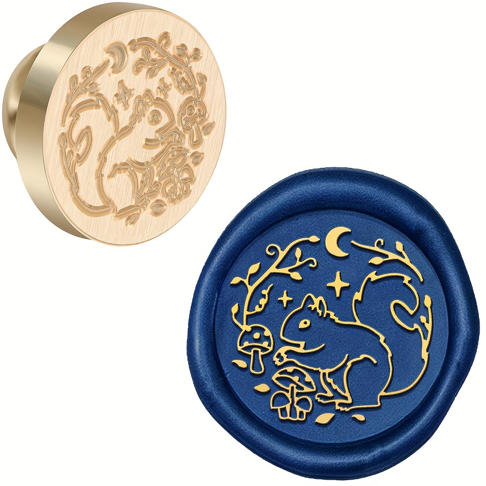 1pc Squirrel Wax Seal Stamp, Removable Round Seal Stamp Head, Fire Lacquer  Brass Seal Stamp Accessories, For Gift Wrapping, Envelope Sealing, Party In