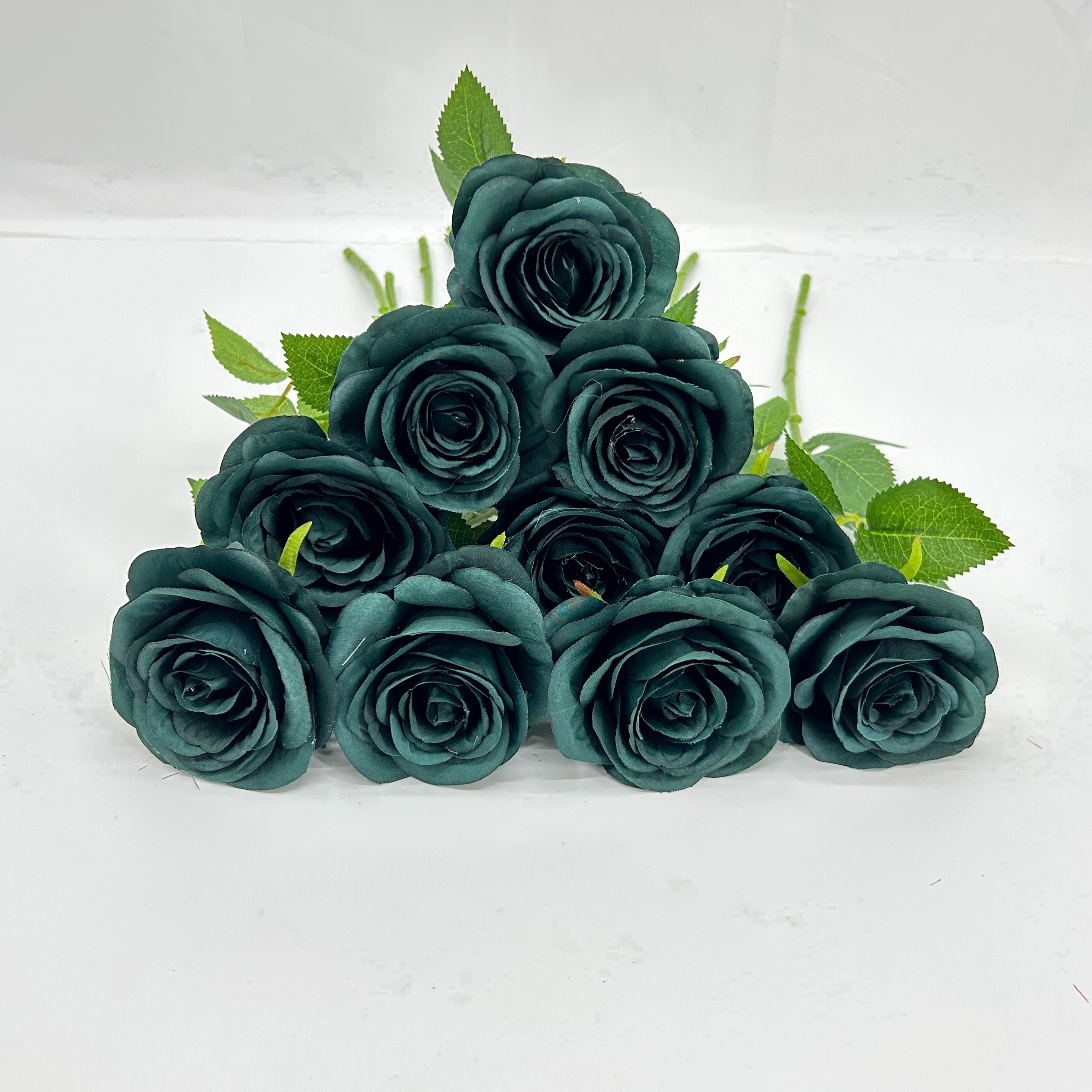 

10pcs Premium Silk Roses With Stems - Vibrant, Realistic For Diy Crafts & Home Decor - Weddings, Valentine's Day & More