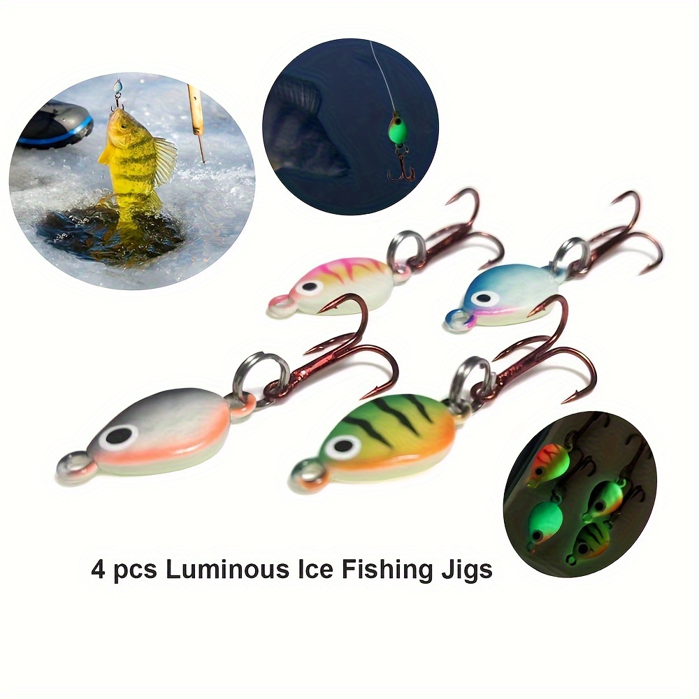 Ice Fishing Jigs Luminous Ice Fishing Lures Crappie Pike - Temu