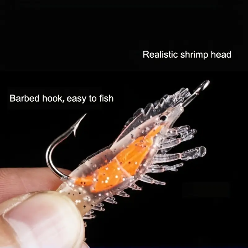  Shrimp Artificial Bait, Soft Shrimp Lures Fishing Lures  Luminous Artificial Lures (12PCS) : Sports & Outdoors